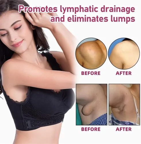 Vista 3 de Cómodo brasier de corsé frontal con hebilla lateral cruzada, brasier Kendally, sujetadores Kendally para mujeres mayores