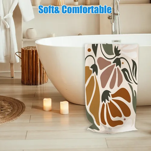Vista 6 de Toalla de playa abstracta bohemia floral, toallas de playa vintage bohemias, regalos para mujeres, hombres y adultos, toallas de baño retro bohemias