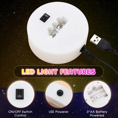 Vista 6 de Baquler 4 letreros de neón de Navidad con luz LED de neón con base de soporte, muñeco de nieve iluminado, luces nocturnas con batería o USB