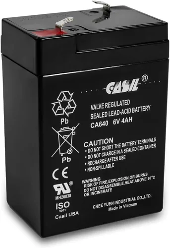 Vista 10 de Casil 3FM7 6V7Ah 20HR Batería de 6V 7Ah para juguetes motorizados - Batería recargable 3FM7 de 6V 7Ah duradera para juguetes motorizados para niños