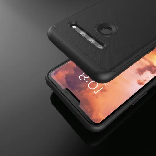 Vista 7 de ENCASED LG V50 ThinQ Case (Thin Armor) Slim Fit Flexible Grip Funda Teléfono - Negro