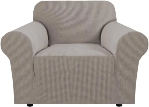 Vista 59 de H.VERSAILTEX Funda elástica para sofá, fundas suaves para muebles de 3 cojines, con tela jacquard gruesa a cuadros con parte inferior elástica, sofá