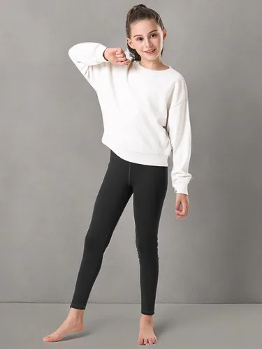Vista 9 de Stelle Leggings con forro polar para niña, cintura alta, cálidos, para invierno, pantalones de yoga atléticos con bolsillo oculto