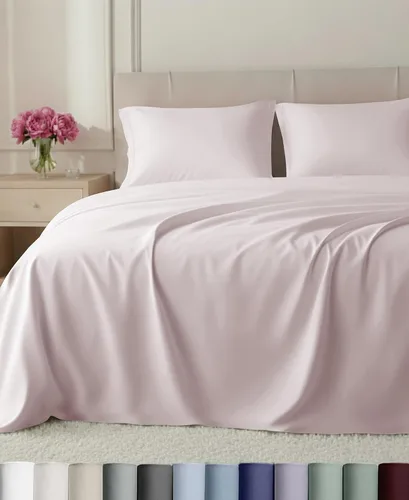 Vista 12 de California Design Den Juego de sábanas de lujo tamaño Queen, 800 hilos, 100% satén de algodón para cama tamaño Queen, juego de ropa de cama con Beige