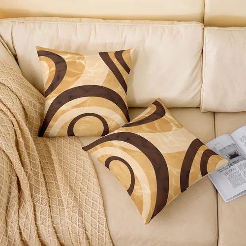 Vista 2 de Paquete de 4 fundas de almohada decorativas geométricas, juego de fundas de cojín cuadradas geométricas para sofá, dormitorio, sala de estar, línea
