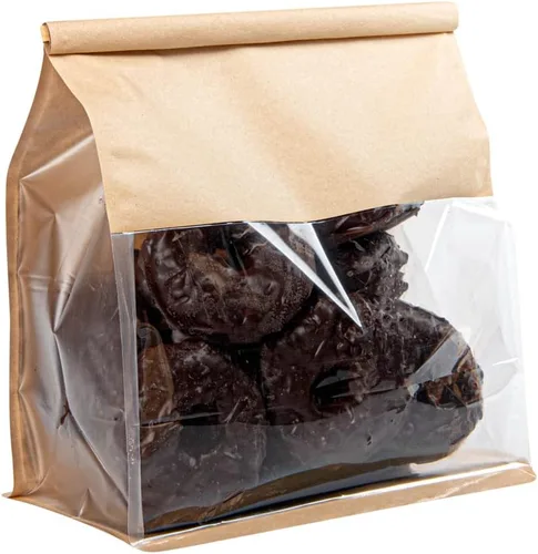 Vista 17 de Restaurantware Bag Tek - Bolsas de lazo de lata de 5.1 x 4.1 x 11.2 pulgadas con ventanas, 100 bolsas resellables con ventanas, parte inferior plana
