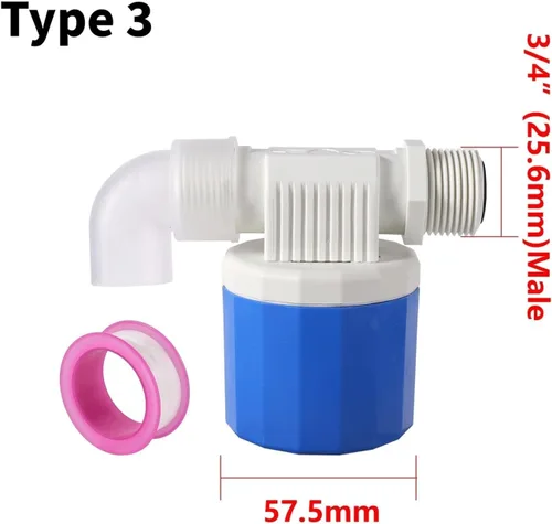 Vista 5 de 1PC 1/2" 3/4" Automatic Water Level Control Valve Float Ball Tank Tower Pool Switch Inlet Stop(Type 2)