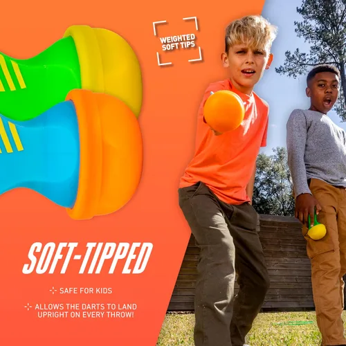 Vista 4 de NERF - Dardos de césped de punta suave, divertido juego familiar para exteriores, juegos para adultos y niños, perfectos para campamento, patio
