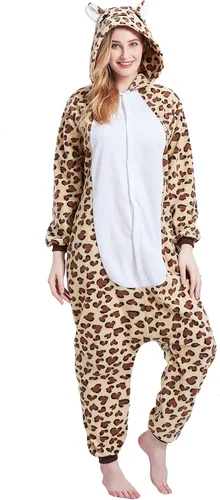 Vista 3 de Pijama mameluco para adultos, disfraz unisex de animales de Halloween, ropa de dormir para hombres y mujeres, traje de cosplay cómodo y divertido