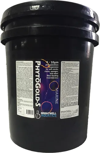 Vista 3 de Brightwell Aquatics PhytoGold-S - Suspensión líquida de fitoplancton para corales blandos, almejas, esponjas y otros invertebrados, 2-L