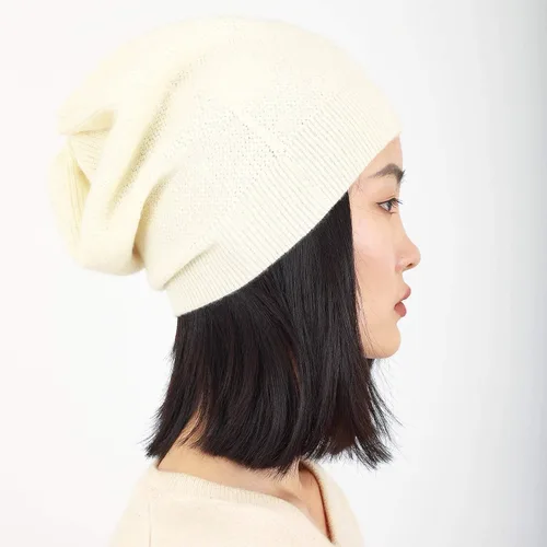 Vista 18 de WaySoft Gorro de cachemira 100% para mujer en una caja de regalo, gorro de gran tamaño para mujer