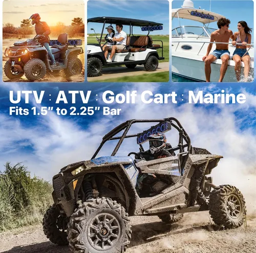 Vista 6 de GoHawk Barra de sonido UTV Barra de sonido ATV impermeable de 10 altavoces Luces Bluetooth y multicolor Altavoces SxS de 35 pulgadas Barra