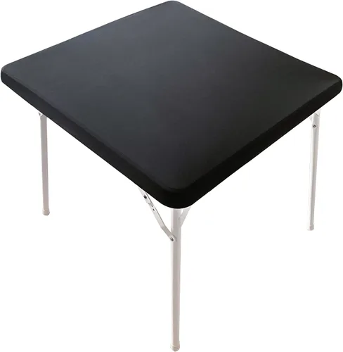 Vista 23 de Mantel elástico para mesa auxiliar de cóctel, ajustable de elastano, tamaño pequeño, para mesa auxiliar, 24 x 24 pulgadas, color beige