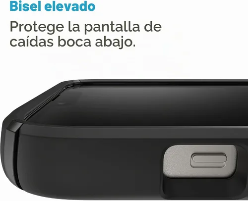 Vista 7 de Speck Presidio2 Pro + MagSafe - Funda para iPhone 14 Plus con revestimiento Microban (negro/negro/blanco)