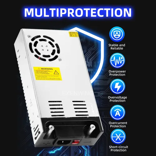 Vista 7 de Fuente de alimentación conmutada AC/DC de 12 V 50 A 600 W SMPS Convertidor de 110 V a 12 V Transformador todo en uno para bomba de motor, cámara