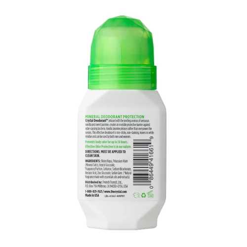 Vista 5 de Crystal- Desodorante mineral Roll-On manzanilla y té verde, jazmín vainilla, paquete de de 4