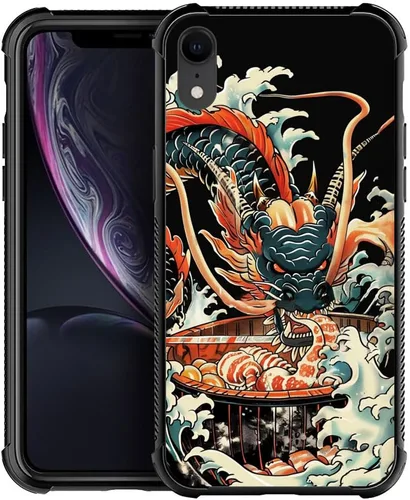 Vista 10 de DJSOK Funda compatible con iPhone XR, H American Eagle Flag con cuatro esquinas, protección a prueba de golpes, TPU suave y patrón de policarbonato