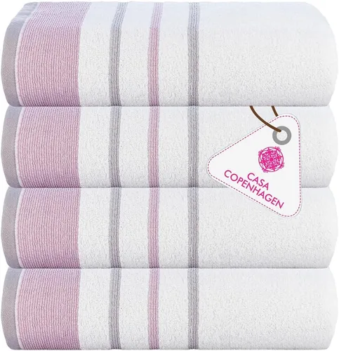 Vista 63 de CASA COPENHAGEN Exotic - Juego de 6 toallas de diseño de 100% algodón egipcio, color azul aguamarina, 550 GSM, 2 toallas de baño, 2 toallas de baño