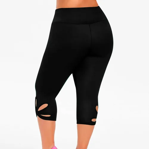 Vista 174 de Pantalones capri para mujer, estilo casual, de verano, elásticos, de cintura alta, pantalones de yoga, ajuste atlético, pantalones deportivos