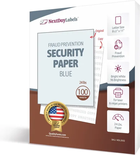 Vista 6 de NextDayLabels Papel de seguridad azul marca de agua no autorizado - Caja