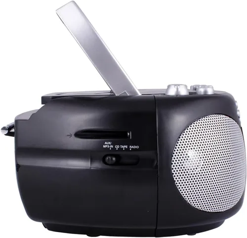 Vista 5 de HANNLOMAX HX-323CD Reproductor de CD portátil, radio AM/FM, grabadora de cassette, grabaciones de CD o radio, conector para auriculares, fuente