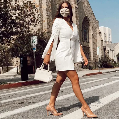 Vista 4 de JENN ARDOR Zapatos de tacón alto sin cordones para mujer, punta puntiaguda, clásicos, de 4 pulgadas, para fiesta, tacones de aguja
