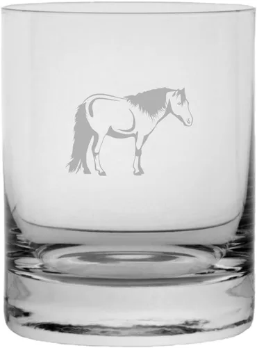 Vista 69 de Abaco Barb - Vaso de whisky con temática de caballo grabado (10.25 onzas)