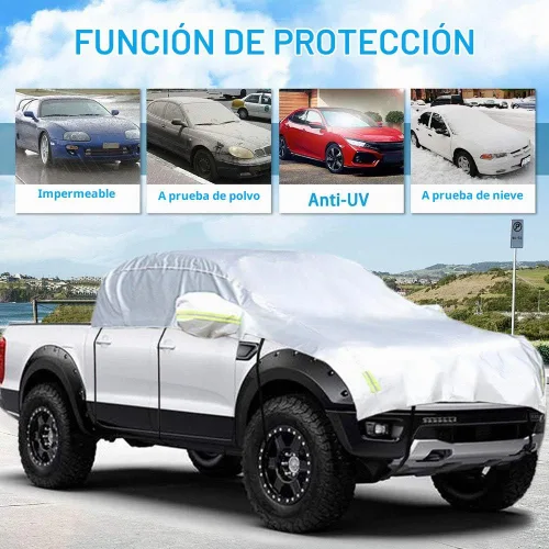 Vista 2 de Funda para Media Carrocería de Automóvil con Algodón Cubiertas para Carrocería de Auto para Todo Tipo de Clima Exterior Interior para Todas