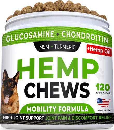 Vista 13 de Glucosamina avanzada para perros, colágeno y mejillón de labios verdes