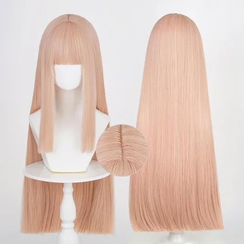 Vista 9 de COSPLAZA Cosplay peluca larga recta plana explosión sintética anime pelo negro