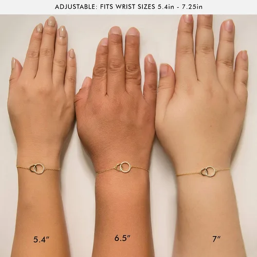Vista 3 de A+O Regalos para mamá, regalo para madre e hija, collar de círculo entrelazado o pulsera
