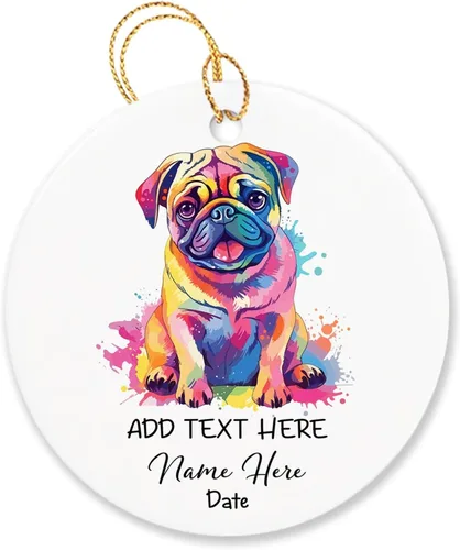 Vista 8 de Adorno personalizado de Chow Chow Chow de Navidad 2025, regalo de adorno de árbol de Navidad para amantes de los perros, adorno único de Navidad