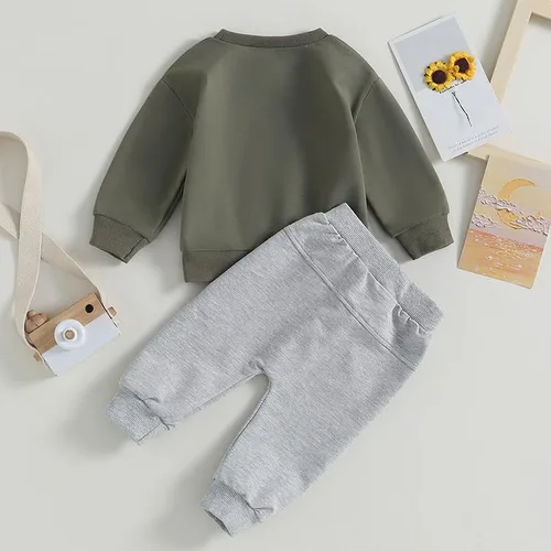 Vista 3 de Conjunto de sudadera de manga larga para bebé, ropa de otoño e invierno