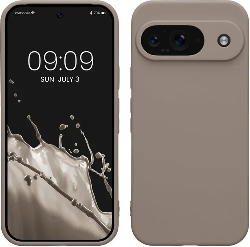 Vista 70 de kwmobile Funda compatible con Google Pixel 9 - Funda protectora delgada de TPU para teléfono - Acabado mate suave - Piedra antigua