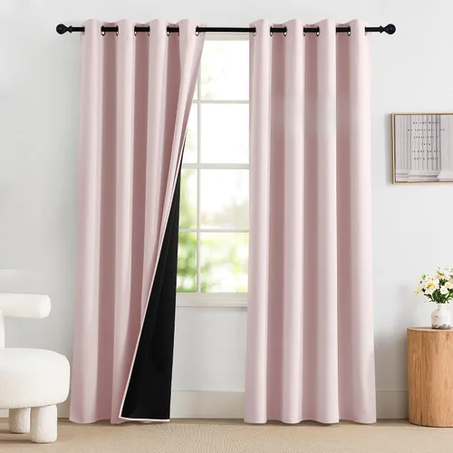 Vista 63 de NICETOWN Cortinas 100% Opacas Cortas de 36 Pulgadas de Largo para Dormitorio, Privacidad Aislamiento Térmico con Ojales Cortinas de Ventana
