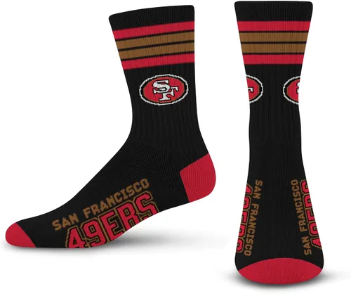 Vista 11 de For Bare Feet - Calcetines para hombre de la NFL, con 4 rayas, de la serie Deuce Performance Crew Los Ángeles Rams