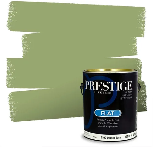 Vista 74 de Prestige Paints - Pintura exterior e imprimación en uno, 1 galón, plano, compatibilidad comparable con el color menta «Whipped Mint» de Behr