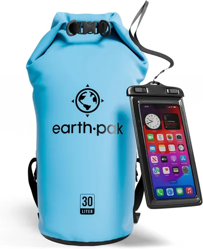 Vista 19 de Earth Pak Bolsa Seca Impermeable - Mochila Impermeable de Cierre Enrollable Superior Mantiene el Equipo Seco para Kayak con Funda Impermeable