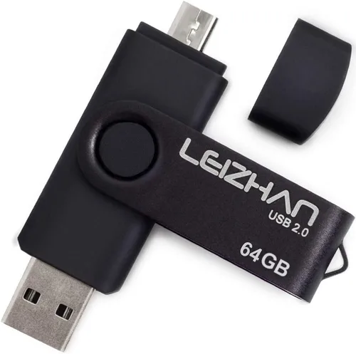 Vista 6 de 32 GB OTG USB Flash Drive 64 gb128gb Pendrive de metal para teléfono inteligente Android Micro USB Pen Drive USB 2.0 para Samsung, Huawei, Púrpura
