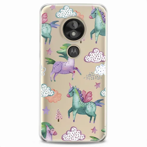 Vista 8 de Funda de TPU compatible con Motorola G9 G8 Plus G7 E20 P40 Z4 Edge 20 G22 Stylus transparente Animal Unicorn Pattern Teen Kawaii Horse Soft Kids