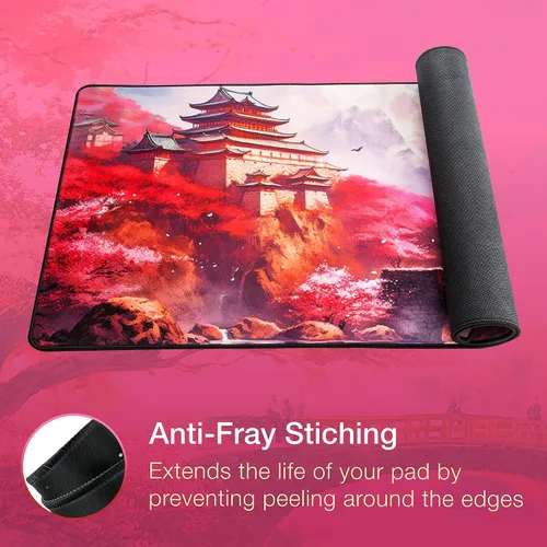 Vista 6 de GUNMJO Cherry Blossom - Alfombrilla de mouse extendida para juegos, superficie ultra suave para control de mouse con precisión de píxeles, costuras