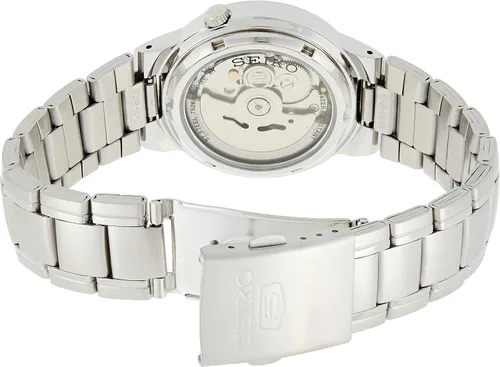 Vista 3 de Seiko 5 SNKA07 Reloj automático de acero inoxidable con esfera negra para hombre