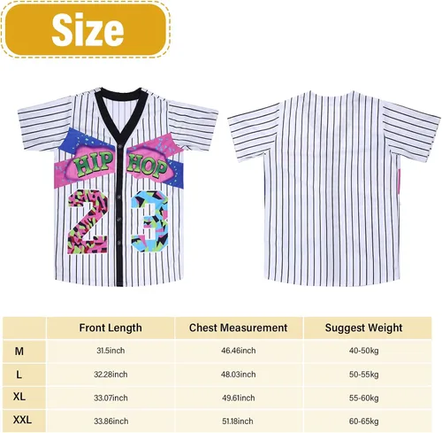 Vista 2 de Traje de los años 8090 para mujer, kit de disfraz de hip hop, accesorios de rapero de los años 90, camiseta de béisbol, riñonera, pantalón de yoga
