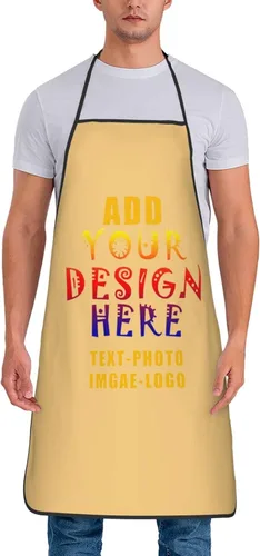 Vista 32 de Delantales personalizados para añadir nombre, logotipo, texto, foto, diseño de imagen, delantal de chef para grandes regalos