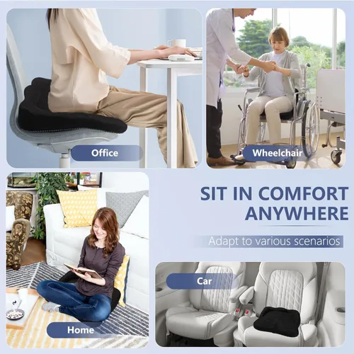 Vista 7 de Cojín de asiento más grueso para silla de oficina, gran cojín de asiento de gel para largas sesiones de sentado, soporte para alivio del dolor