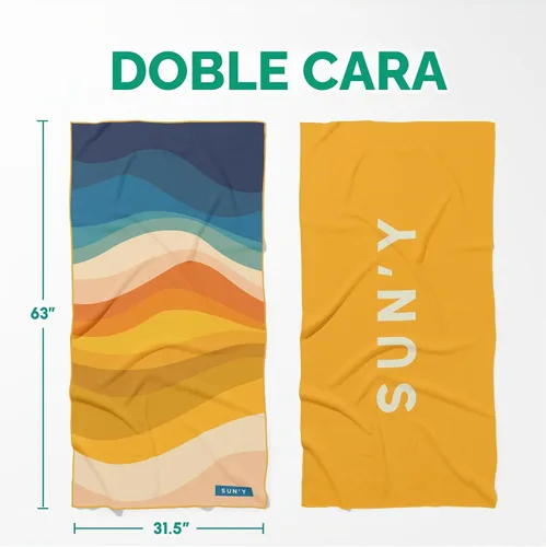 Vista 6 de SUN'Y - Toalla de playa de microfibra tipo gofre, sin arena, de secado rápido, estilo bohemio Boho