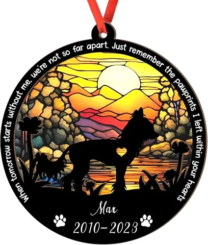 Vista 46 de Adorno personalizado para atrapasoles de sabueso afgano, adorno de Navidad de sabueso afgano – Regalo para perro amante, sabueso afgano