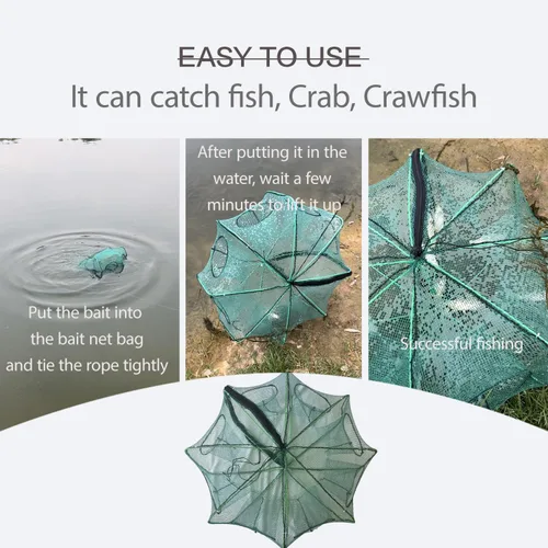 Vista 6 de Foldable Minnow Trap,Crab Trap,Fishing Net,Bait Cage for Crabs Minnow Lobster Shrimp Crawfish