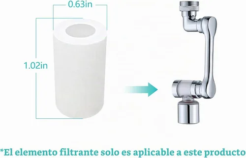 Vista 2 de 5 piezas de elementos filtrantes, para extensión de aireador de llave giratoria de 1080° con filtro