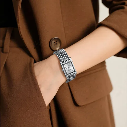 Vista 4 de MASTOP Gold Watches for Women Vintage Rectangle Quartz Watch 30M Waterproof Stainless Steel Bracelet Adjustable Ladies Wristwatch
